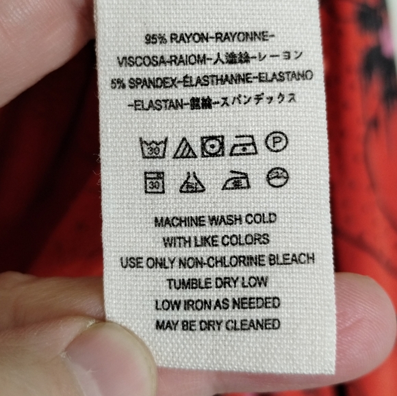 Free People Last Time Orange Print Surplice Bell Sleeve Crop Top Size Medium - Picture 7 of 8